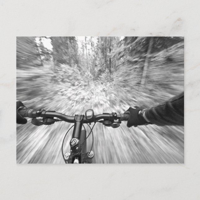 Cruising down a buff section of singletrack 2 postcard (Front)