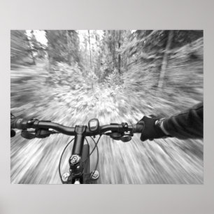 Cruising down a buff section of singletrack 2 poster