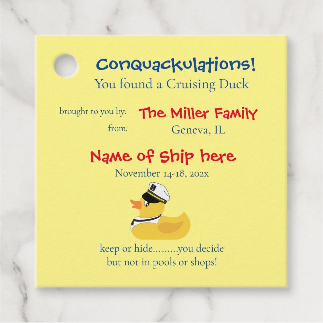 Cruising Duck Tag (Front)