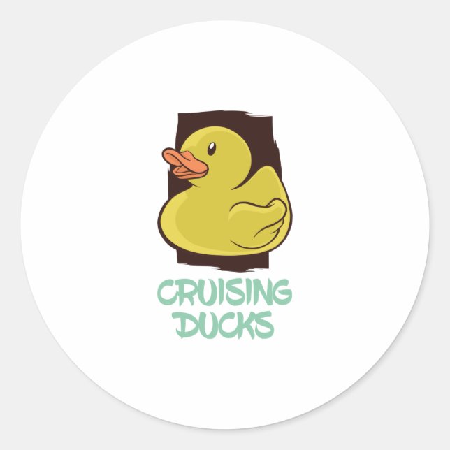 Cruising Ducks Fun Travel Classic Round Sticker (Front)