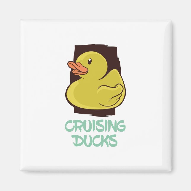 Cruising Ducks Fun Travel Magnet (Front)