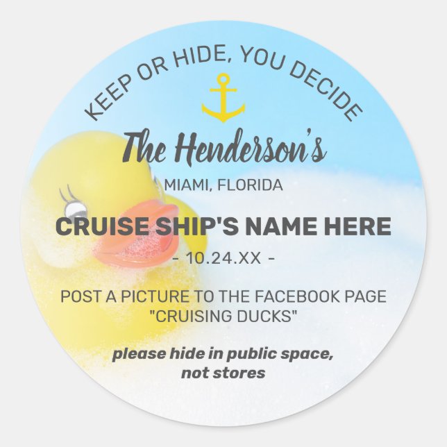 Cruising Ducks | Keep or Hide Game Classic Round Sticker (Front)