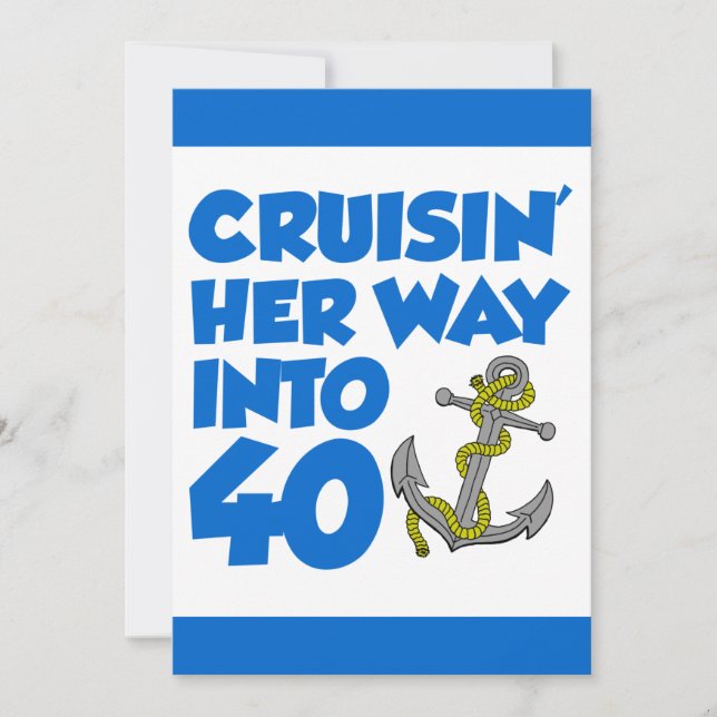 Cruising Her Way Into 40 Invite (Front)