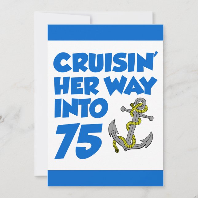 Cruising Her Way Into 75 Invite (Front)