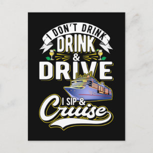Cruising Humour Boat Funny Cruise Ship Drinking Postcard