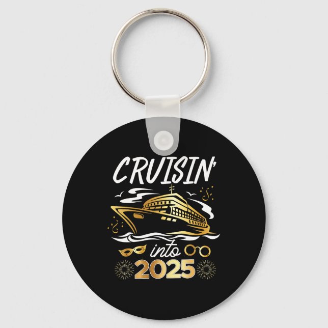 Cruising Into 2025 New Years Eve Cruise Vacation M Keychain (Front)