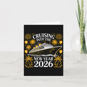 Cruising Into 2026 New Year Family Vacation Matchi Card