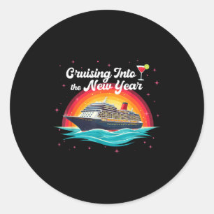 Cruising Into 2026 New Year Party Family Matching Classic Round Sticker