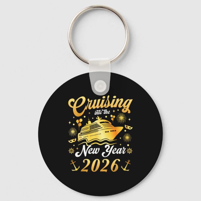 Cruising Into 2026 New Years Eve Cruise Vacation M Keychain (Front)