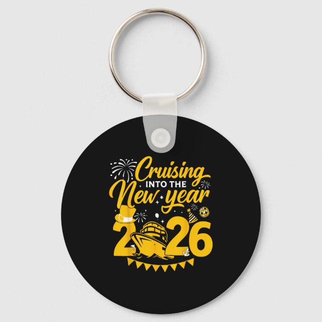 Cruising Into 2026 New Years Eve Matching Family C Keychain (Front)