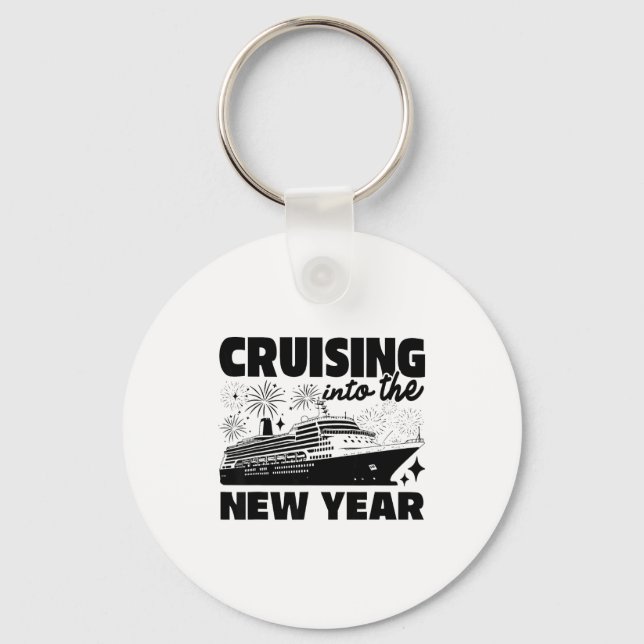 Cruising Into 2026 New Years Eve Party Cruise Ship Keychain (Front)