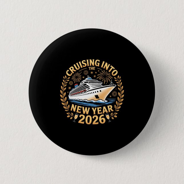 Cruising Into 2026 New Years Eve Party Favors Fami 2 Inch Round Button (Front)