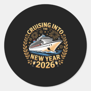 Cruising Into 2026 New Years Eve Party Favors Fami Classic Round Sticker