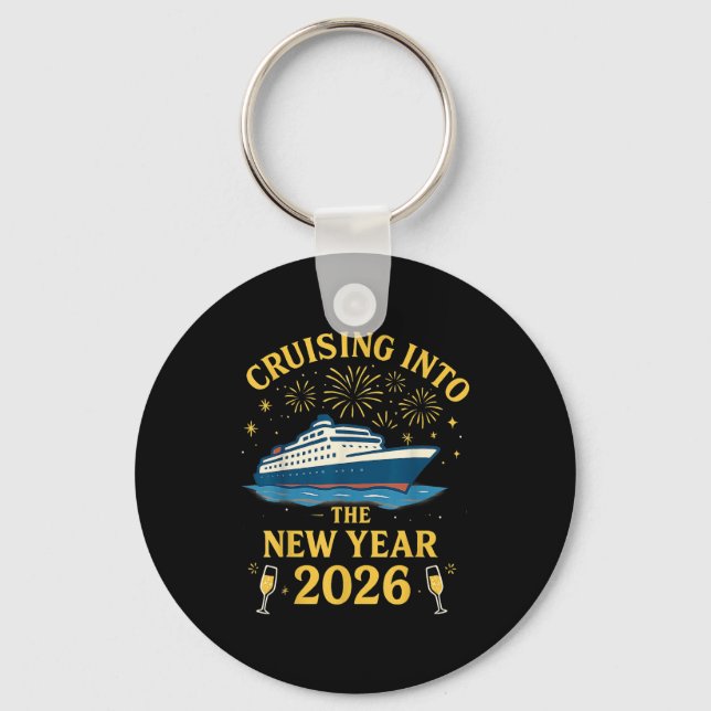Cruising Into 2026 New Years Eve Party Favors Fami Keychain (Front)
