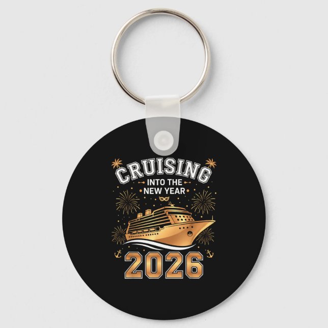 Cruising Into 2026 New Years Eve Party Favors Fami Keychain (Front)