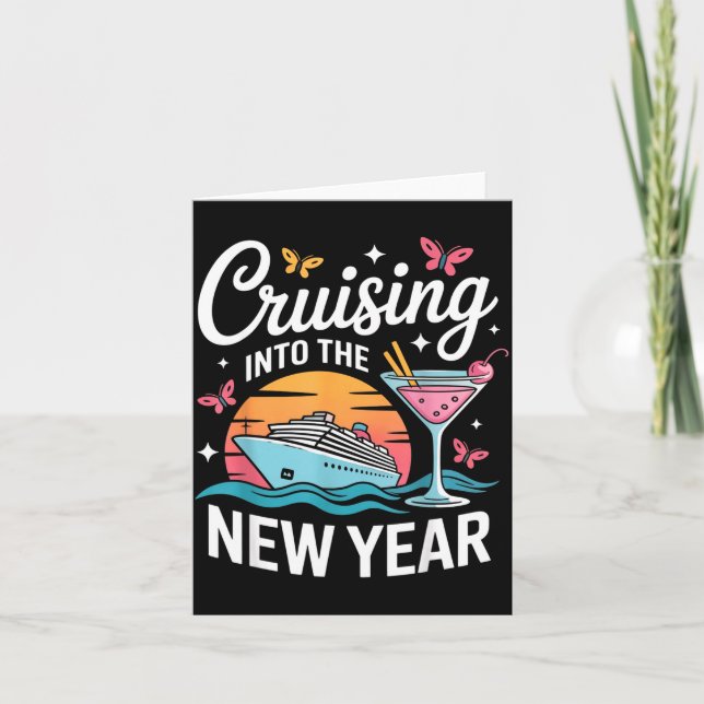 Cruising Into 2026 New Years Eve Party Matching Fa Card (Front)