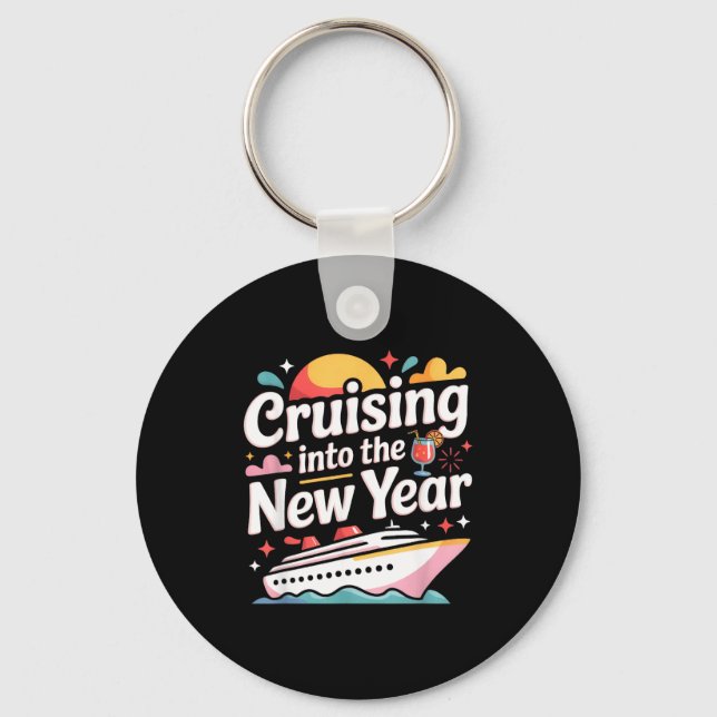 Cruising Into 2026 New Years Eve Party Matching Fa Keychain (Front)