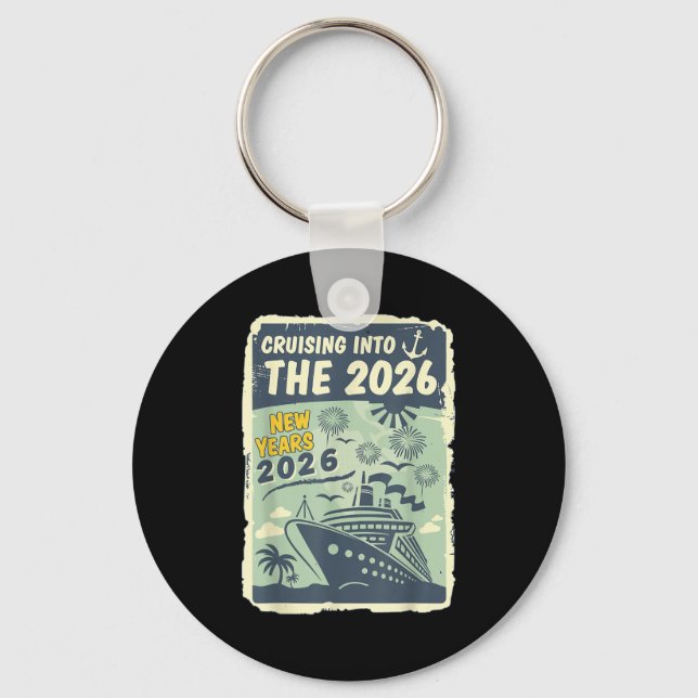Cruising Into 2026 New Years With Family Friends E Keychain (Front)