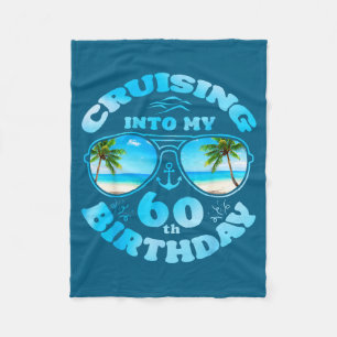 Cruising into 60th birthday-matching 60th birthday fleece blanket