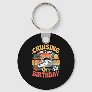 Cruising Into My 0th Birthday  Keychain