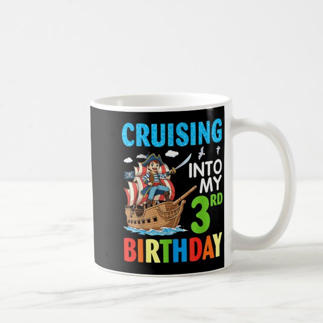 Cruising Into My 3rd Birthday Rate Little Boy 3 Ye Coffee Mug (Right)