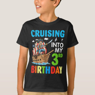 Cruising Into My 3rd Birthday Rate Little Boy 3 Ye T-Shirt