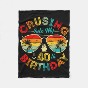 Cruising Into My 40th Birthday Cruise Ship Party 4 Fleece Blanket