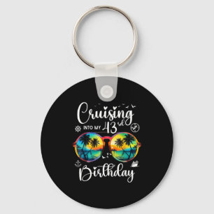 Cruising Into My 43rd Birthday Trip Vacation Cruis Keychain