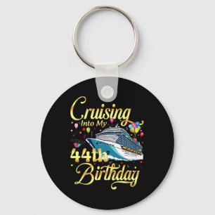 Cruising Into My 44th Birthday Cruise 44 Years Old Keychain