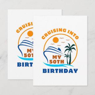 Cruising Into My 50th Birthday Boat RSVP Card