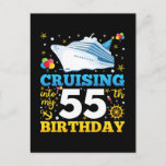 Cruising Into My 55 Birthday Party Postcard<br><div class="desc">Cruising Into My 55 Year Old Birthday Party 55th B-Day Funny design Gift Standard Postcard Classic Collection.</div>