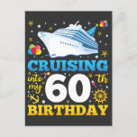 Cruising Into My 60 Birthday Party Postcard<br><div class="desc">Cruising Into My 60 Year Old Birthday Party 60th B-Day Funny design Gift Standard Postcard Classic Collection.</div>