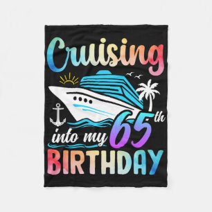 Cruising Into My 65th Birthday 65 Years Old Birthd Fleece Blanket