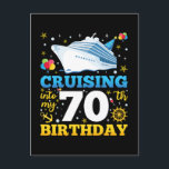 Cruising Into My 70 Birthday Party<br><div class="desc">Cruising Into My 70 Year Old Birthday Party 70th B-Day Funny design Gift Standard Postcard Classic Collection.</div>