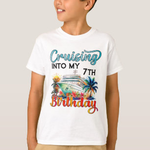 Cruising Into My 7th Birthday Cruise Birthday Trip T-Shirt