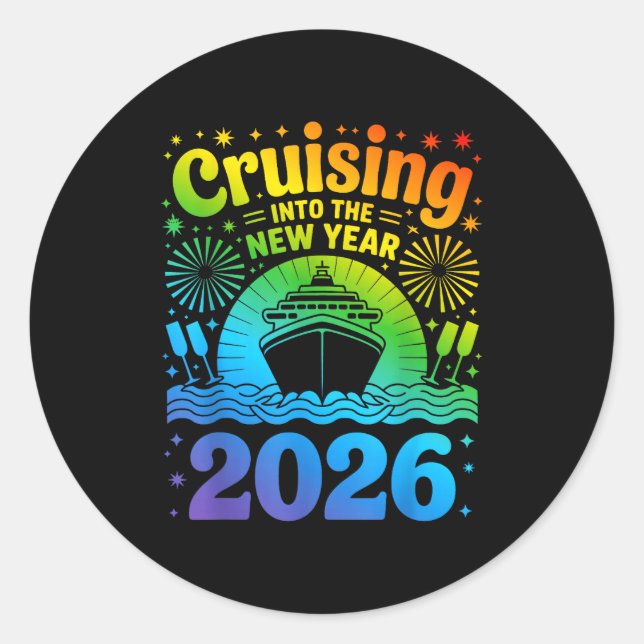 Cruising Into New Year 2026 Lgbtq Pride Cruise Cel Classic Round Sticker (Front)