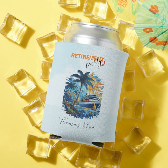 Cruising into Retirement Party, Cruise Party  Can Cooler (In Situ Summer)