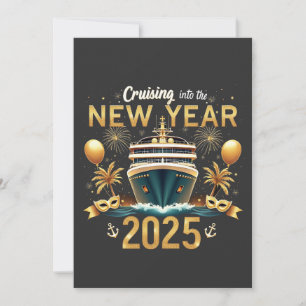 Cruising into the New Year 2025 Eve Family Crew Invitation