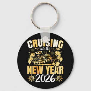 Cruising into the New Year 2026 Circle Keychain