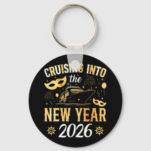 Cruising into the New Year 2026 Circle Keychain