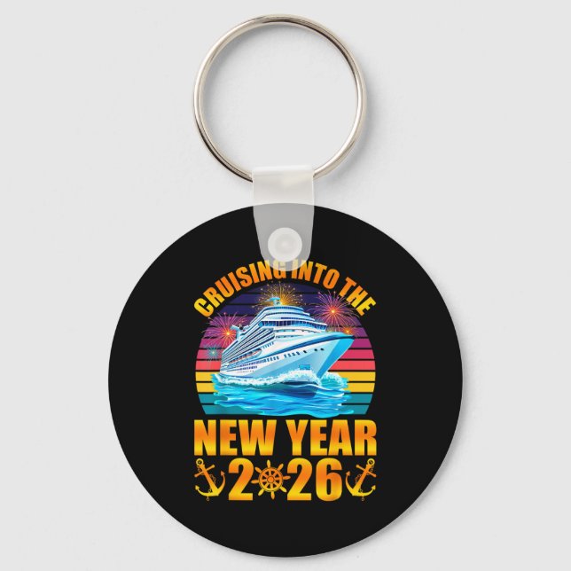 Cruising Into The New Year 2026 Cruise New Years E Keychain (Front)