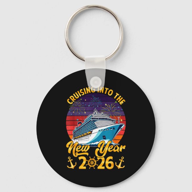 Cruising Into The New Year 2026 Cruise New Years E Keychain (Front)