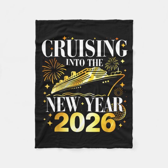 Cruising Into The New Year 2026 Happy New Year Fam Fleece Blanket (Front)
