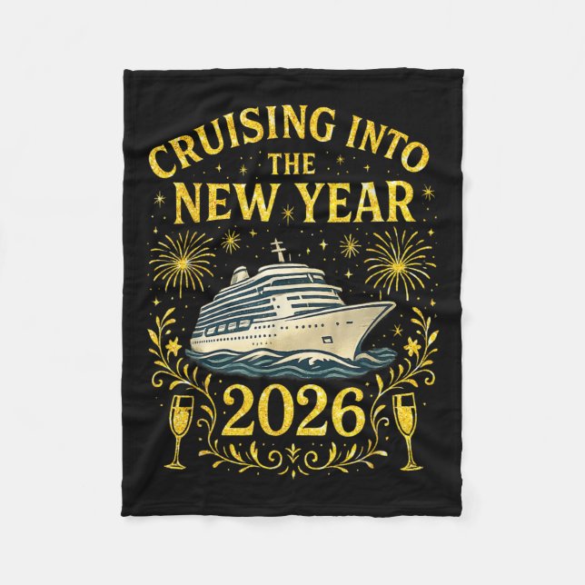 Cruising Into The New Year 2026 Happy New Year  Fleece Blanket (Front)