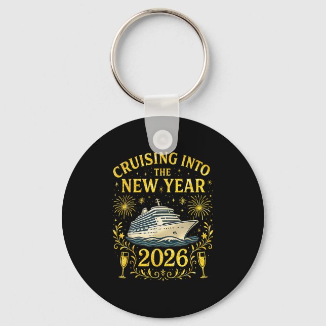 Cruising Into The New Year 2026 Happy New Year  Keychain (Front)