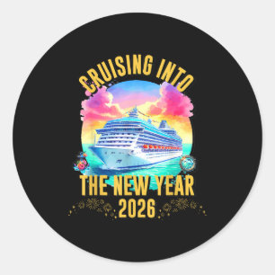 Cruising Into The New Year 2026 Ocean Lover Classic Round Sticker