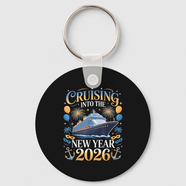 Cruising Into The New Year 2026 Vacation Design  Keychain (Front)