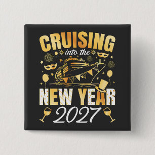 Cruising into the New Year 2027 Square 2 Inch Square Button