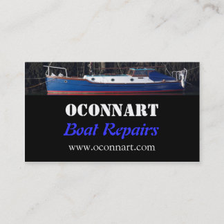 Cruising motor boat business card