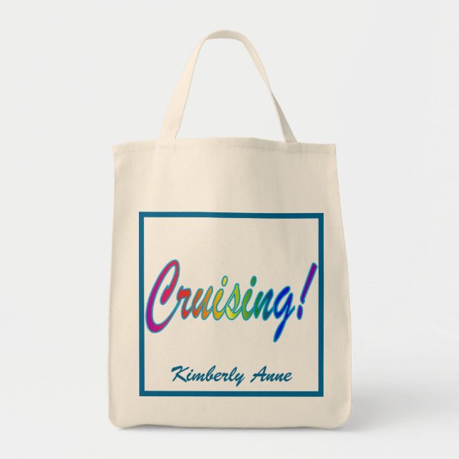 Cruising Multicolor Word Your Name Tote Bag (Front)